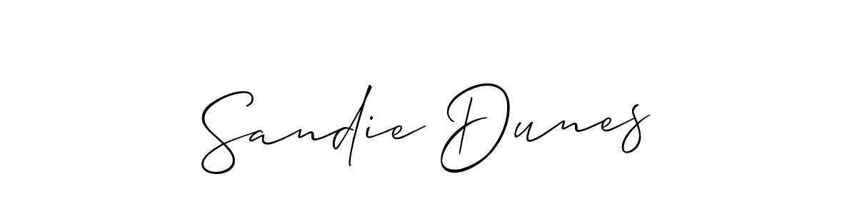 Also You can easily find your signature by using the search form. We will create Sandie Dunes name handwritten signature images for you free of cost using Allison_Script sign style. Sandie Dunes signature style 2 images and pictures png