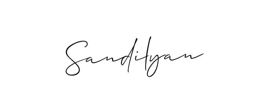 How to make Sandilyan signature? Allison_Script is a professional autograph style. Create handwritten signature for Sandilyan name. Sandilyan signature style 2 images and pictures png