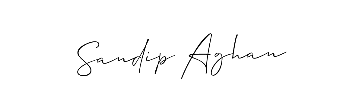How to make Sandip Aghan name signature. Use Allison_Script style for creating short signs online. This is the latest handwritten sign. Sandip Aghan signature style 2 images and pictures png