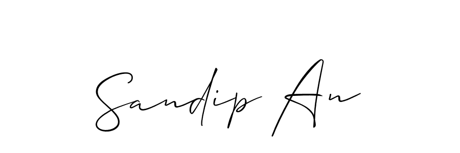 if you are searching for the best signature style for your name Sandip An. so please give up your signature search. here we have designed multiple signature styles  using Allison_Script. Sandip An signature style 2 images and pictures png