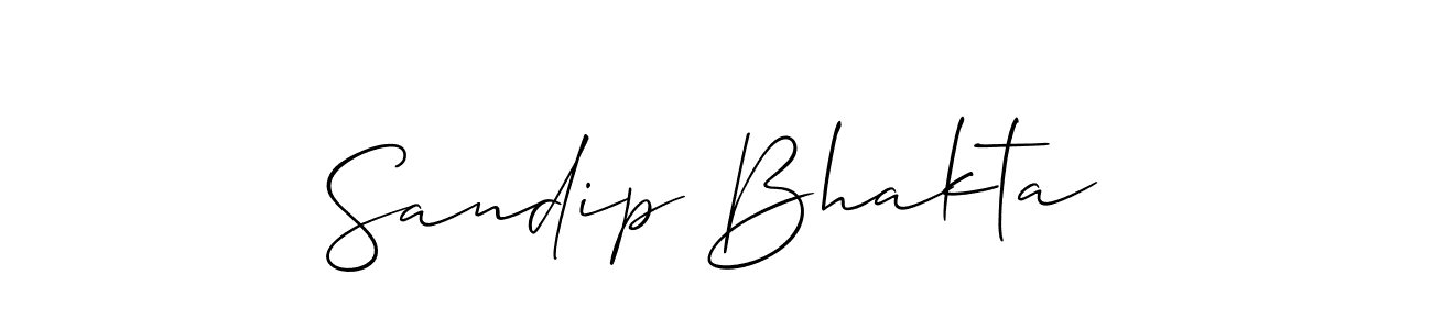 Use a signature maker to create a handwritten signature online. With this signature software, you can design (Allison_Script) your own signature for name Sandip Bhakta. Sandip Bhakta signature style 2 images and pictures png