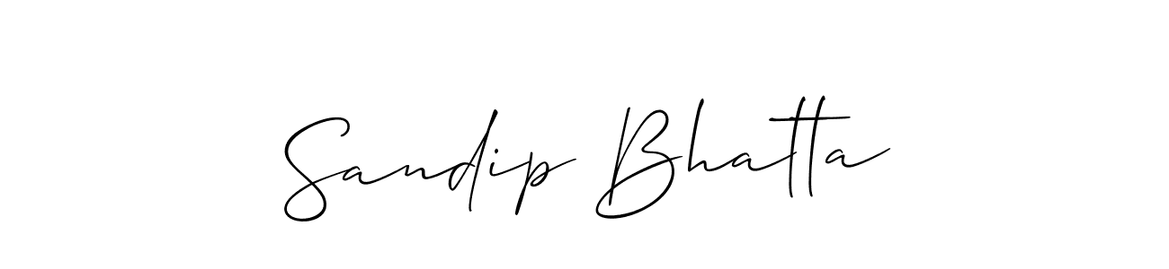 Create a beautiful signature design for name Sandip Bhatta. With this signature (Allison_Script) fonts, you can make a handwritten signature for free. Sandip Bhatta signature style 2 images and pictures png