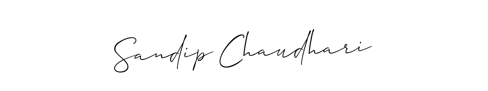 How to make Sandip Chaudhari name signature. Use Allison_Script style for creating short signs online. This is the latest handwritten sign. Sandip Chaudhari signature style 2 images and pictures png