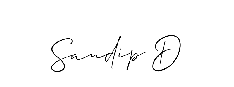 How to make Sandip D name signature. Use Allison_Script style for creating short signs online. This is the latest handwritten sign. Sandip D signature style 2 images and pictures png