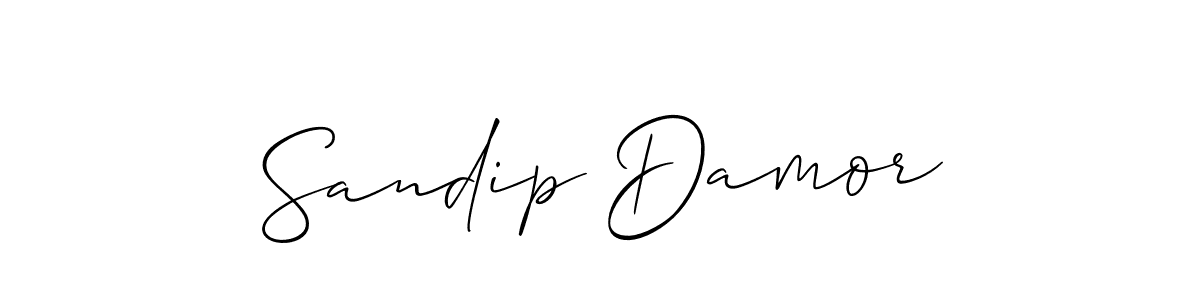 Also we have Sandip Damor name is the best signature style. Create professional handwritten signature collection using Allison_Script autograph style. Sandip Damor signature style 2 images and pictures png