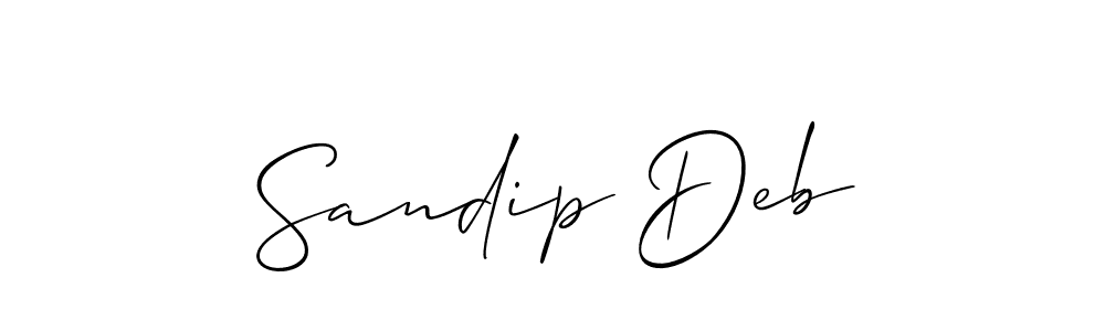 Sandip Deb stylish signature style. Best Handwritten Sign (Allison_Script) for my name. Handwritten Signature Collection Ideas for my name Sandip Deb. Sandip Deb signature style 2 images and pictures png
