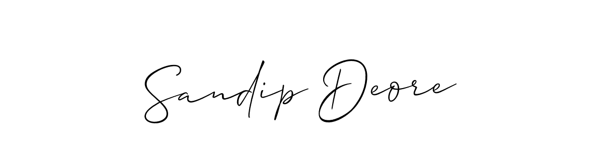 Allison_Script is a professional signature style that is perfect for those who want to add a touch of class to their signature. It is also a great choice for those who want to make their signature more unique. Get Sandip Deore name to fancy signature for free. Sandip Deore signature style 2 images and pictures png