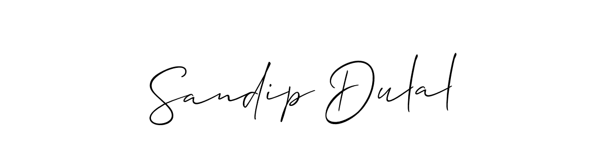 Create a beautiful signature design for name Sandip Dulal. With this signature (Allison_Script) fonts, you can make a handwritten signature for free. Sandip Dulal signature style 2 images and pictures png