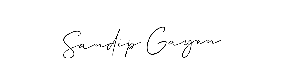 Sandip Gayen stylish signature style. Best Handwritten Sign (Allison_Script) for my name. Handwritten Signature Collection Ideas for my name Sandip Gayen. Sandip Gayen signature style 2 images and pictures png