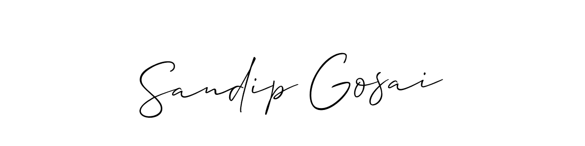 How to make Sandip Gosai name signature. Use Allison_Script style for creating short signs online. This is the latest handwritten sign. Sandip Gosai signature style 2 images and pictures png