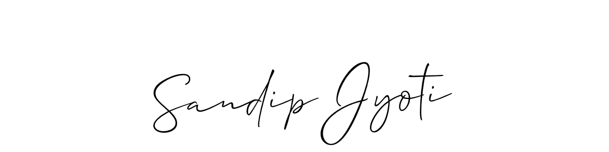 Also we have Sandip Jyoti name is the best signature style. Create professional handwritten signature collection using Allison_Script autograph style. Sandip Jyoti signature style 2 images and pictures png