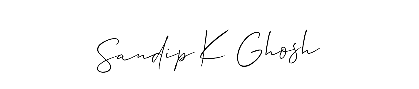 Also You can easily find your signature by using the search form. We will create Sandip K Ghosh name handwritten signature images for you free of cost using Allison_Script sign style. Sandip K Ghosh signature style 2 images and pictures png