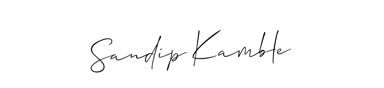 Allison_Script is a professional signature style that is perfect for those who want to add a touch of class to their signature. It is also a great choice for those who want to make their signature more unique. Get Sandip Kamble name to fancy signature for free. Sandip Kamble signature style 2 images and pictures png