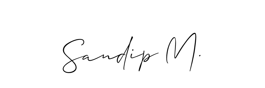 Also we have Sandip M. name is the best signature style. Create professional handwritten signature collection using Allison_Script autograph style. Sandip M. signature style 2 images and pictures png