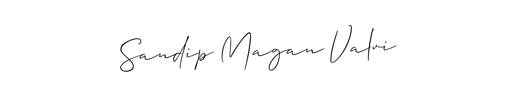 Design your own signature with our free online signature maker. With this signature software, you can create a handwritten (Allison_Script) signature for name Sandip Magan Valvi. Sandip Magan Valvi signature style 2 images and pictures png