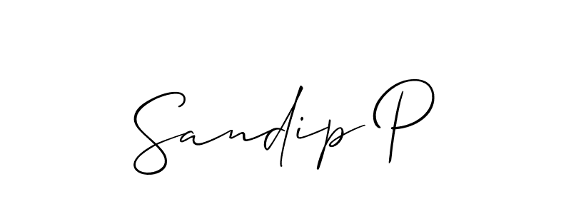 How to Draw Sandip P signature style? Allison_Script is a latest design signature styles for name Sandip P. Sandip P signature style 2 images and pictures png