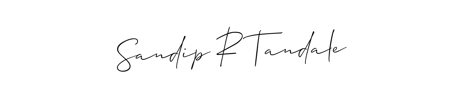 How to make Sandip R Tandale name signature. Use Allison_Script style for creating short signs online. This is the latest handwritten sign. Sandip R Tandale signature style 2 images and pictures png