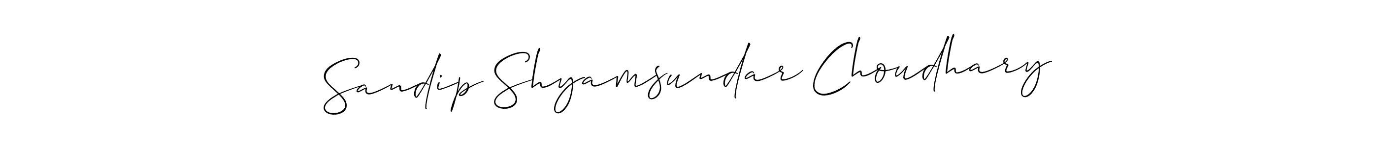 Create a beautiful signature design for name Sandip Shyamsundar Choudhary. With this signature (Allison_Script) fonts, you can make a handwritten signature for free. Sandip Shyamsundar Choudhary signature style 2 images and pictures png