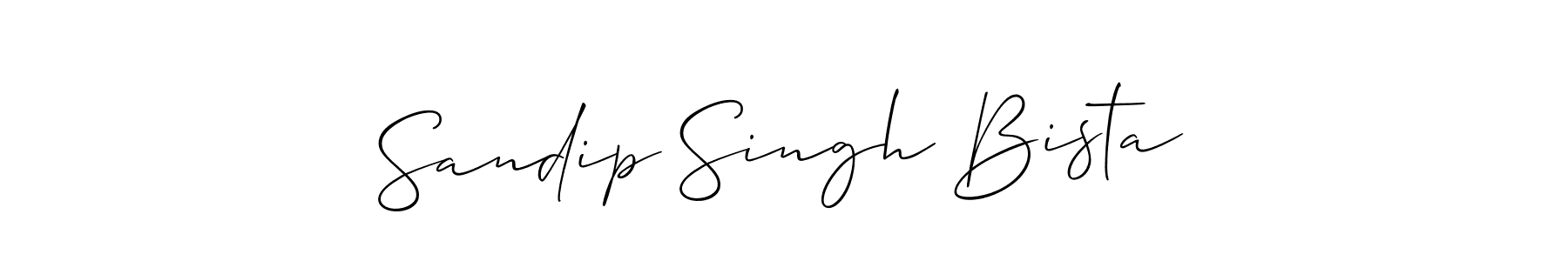 Allison_Script is a professional signature style that is perfect for those who want to add a touch of class to their signature. It is also a great choice for those who want to make their signature more unique. Get Sandip Singh Bista name to fancy signature for free. Sandip Singh Bista signature style 2 images and pictures png