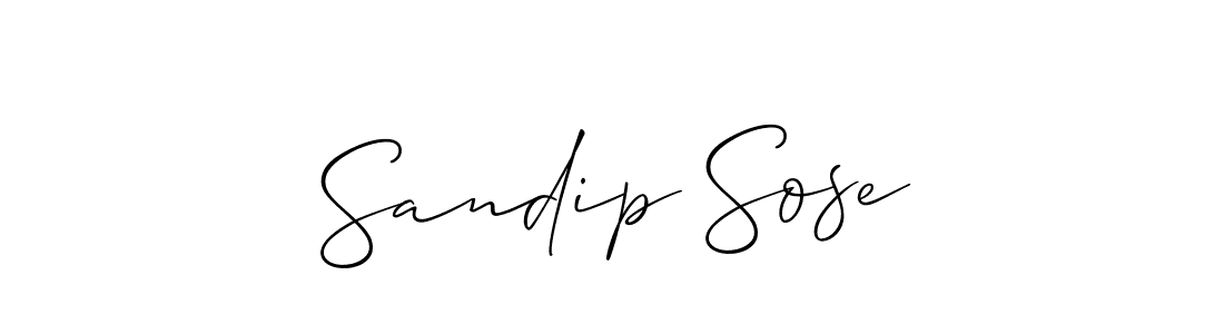The best way (Allison_Script) to make a short signature is to pick only two or three words in your name. The name Sandip Sose include a total of six letters. For converting this name. Sandip Sose signature style 2 images and pictures png