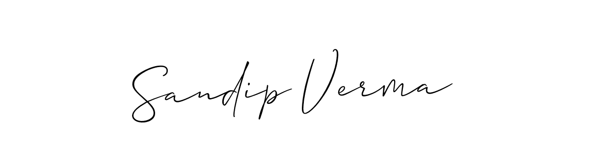 How to make Sandip Verma name signature. Use Allison_Script style for creating short signs online. This is the latest handwritten sign. Sandip Verma signature style 2 images and pictures png