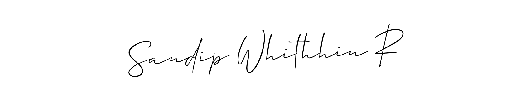 Also we have Sandip Whithhin R name is the best signature style. Create professional handwritten signature collection using Allison_Script autograph style. Sandip Whithhin R signature style 2 images and pictures png