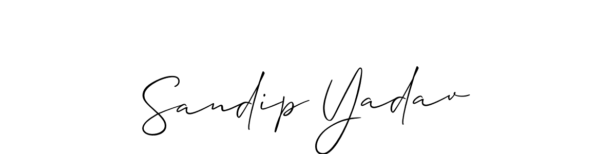 Similarly Allison_Script is the best handwritten signature design. Signature creator online .You can use it as an online autograph creator for name Sandip Yadav. Sandip Yadav signature style 2 images and pictures png