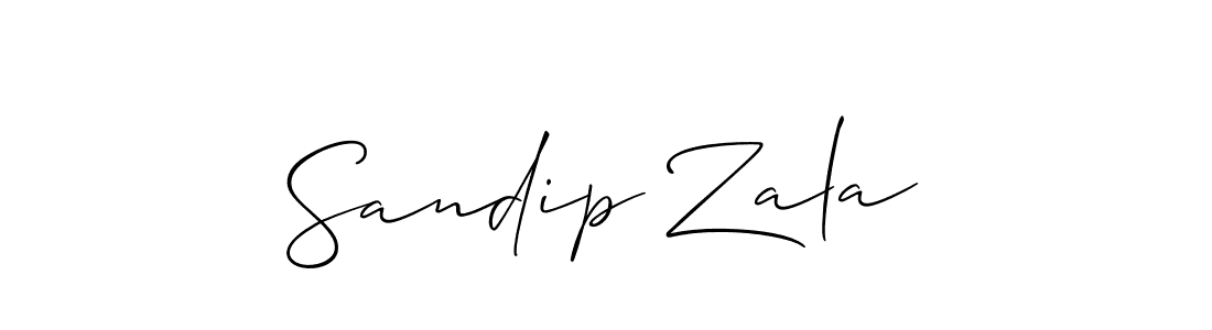 Create a beautiful signature design for name Sandip Zala. With this signature (Allison_Script) fonts, you can make a handwritten signature for free. Sandip Zala signature style 2 images and pictures png