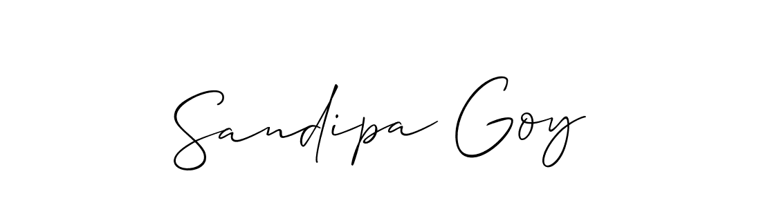 Allison_Script is a professional signature style that is perfect for those who want to add a touch of class to their signature. It is also a great choice for those who want to make their signature more unique. Get Sandipa Goy name to fancy signature for free. Sandipa Goy signature style 2 images and pictures png