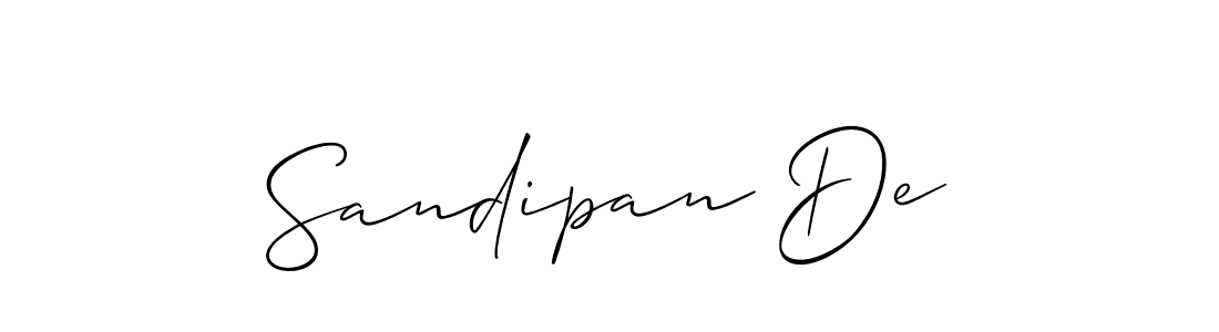 How to Draw Sandipan De signature style? Allison_Script is a latest design signature styles for name Sandipan De. Sandipan De signature style 2 images and pictures png