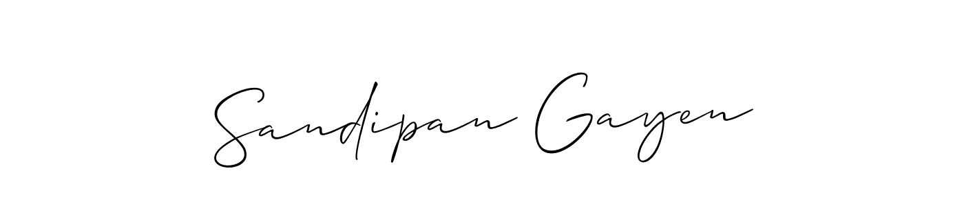 Make a short Sandipan Gayen signature style. Manage your documents anywhere anytime using Allison_Script. Create and add eSignatures, submit forms, share and send files easily. Sandipan Gayen signature style 2 images and pictures png