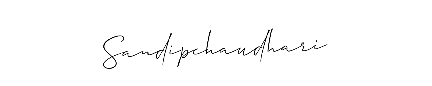 Use a signature maker to create a handwritten signature online. With this signature software, you can design (Allison_Script) your own signature for name Sandipchaudhari. Sandipchaudhari signature style 2 images and pictures png