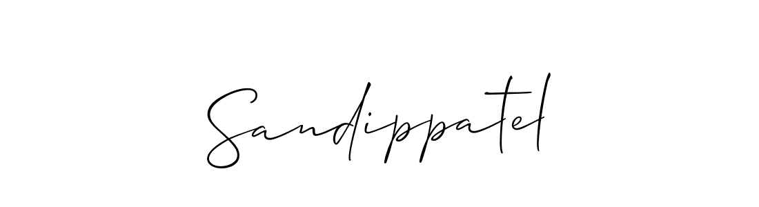 Sandippatel stylish signature style. Best Handwritten Sign (Allison_Script) for my name. Handwritten Signature Collection Ideas for my name Sandippatel. Sandippatel signature style 2 images and pictures png