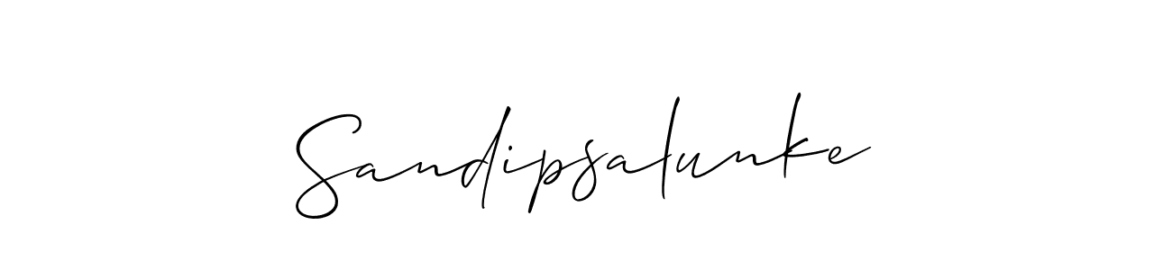 Use a signature maker to create a handwritten signature online. With this signature software, you can design (Allison_Script) your own signature for name Sandipsalunke. Sandipsalunke signature style 2 images and pictures png