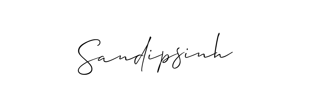 Also we have Sandipsinh name is the best signature style. Create professional handwritten signature collection using Allison_Script autograph style. Sandipsinh signature style 2 images and pictures png