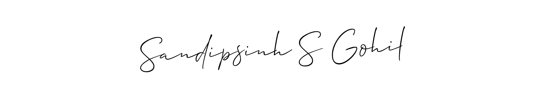 You should practise on your own different ways (Allison_Script) to write your name (Sandipsinh S Gohil) in signature. don't let someone else do it for you. Sandipsinh S Gohil signature style 2 images and pictures png