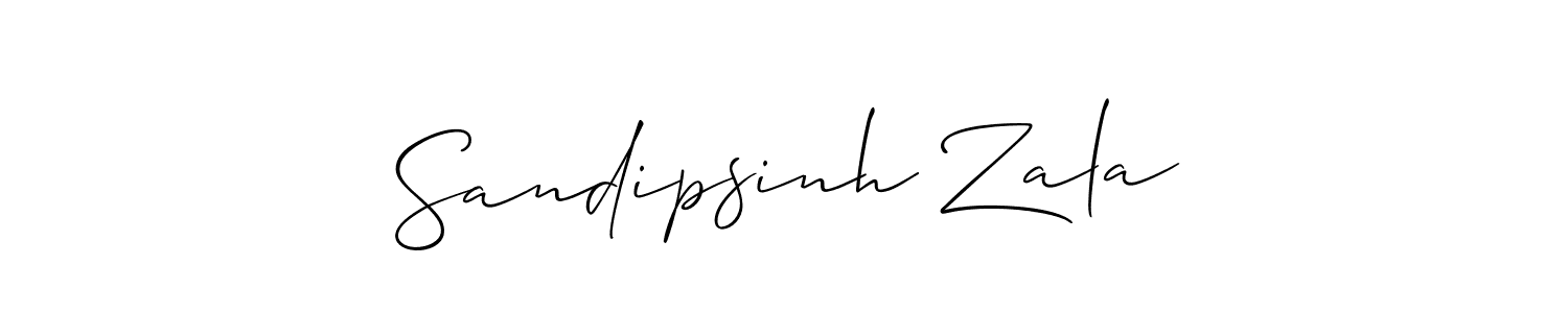 Make a beautiful signature design for name Sandipsinh Zala. With this signature (Allison_Script) style, you can create a handwritten signature for free. Sandipsinh Zala signature style 2 images and pictures png
