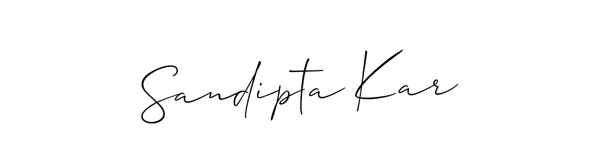 Use a signature maker to create a handwritten signature online. With this signature software, you can design (Allison_Script) your own signature for name Sandipta Kar. Sandipta Kar signature style 2 images and pictures png