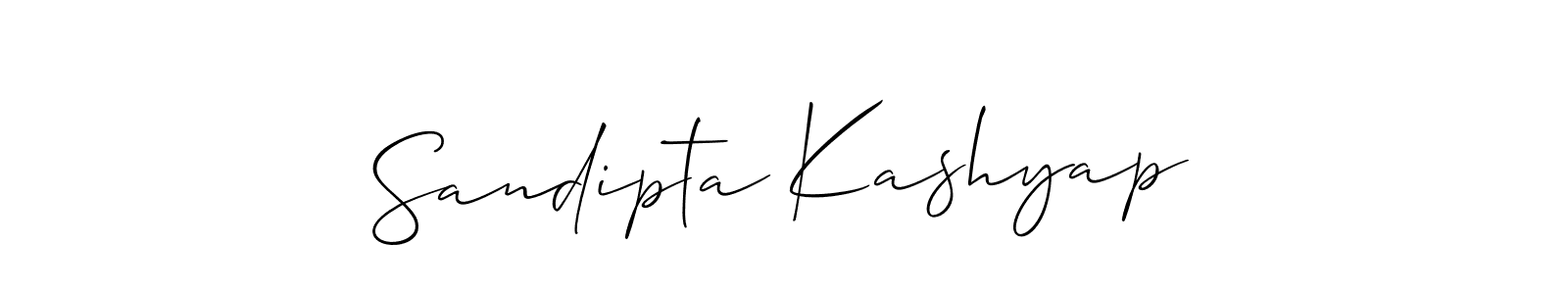 Make a beautiful signature design for name Sandipta Kashyap. With this signature (Allison_Script) style, you can create a handwritten signature for free. Sandipta Kashyap signature style 2 images and pictures png