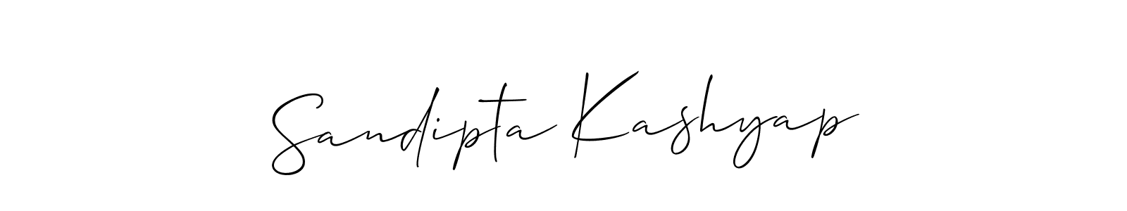 Make a beautiful signature design for name Sandipta Kashyap. With this signature (Allison_Script) style, you can create a handwritten signature for free. Sandipta Kashyap signature style 2 images and pictures png