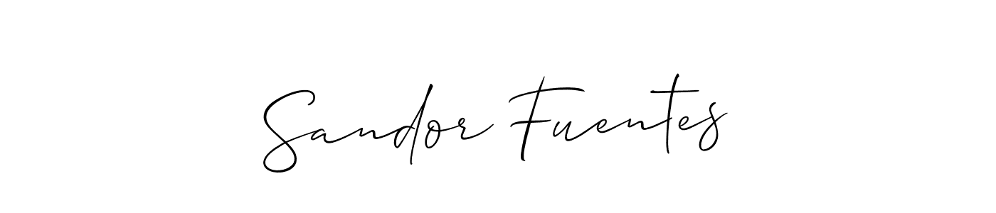 Also we have Sandor Fuentes name is the best signature style. Create professional handwritten signature collection using Allison_Script autograph style. Sandor Fuentes signature style 2 images and pictures png