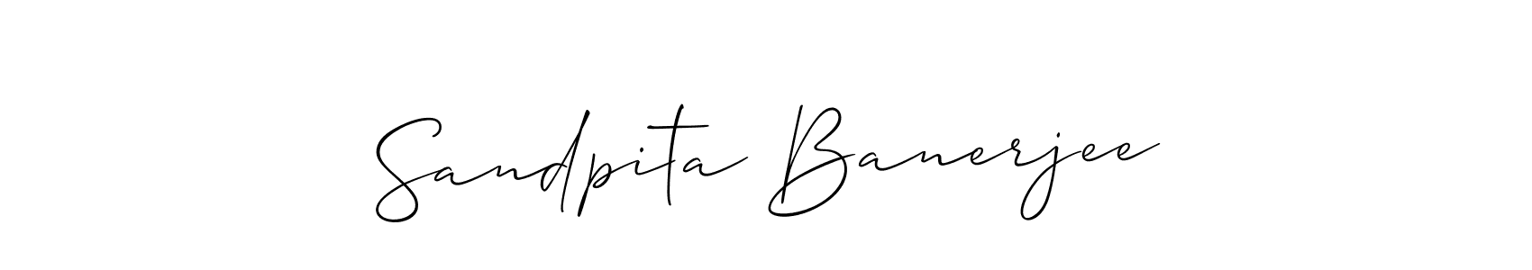 Allison_Script is a professional signature style that is perfect for those who want to add a touch of class to their signature. It is also a great choice for those who want to make their signature more unique. Get Sandpita Banerjee name to fancy signature for free. Sandpita Banerjee signature style 2 images and pictures png