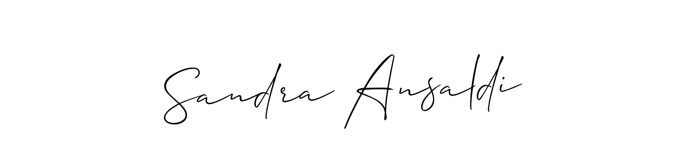 How to make Sandra Ansaldi name signature. Use Allison_Script style for creating short signs online. This is the latest handwritten sign. Sandra Ansaldi signature style 2 images and pictures png
