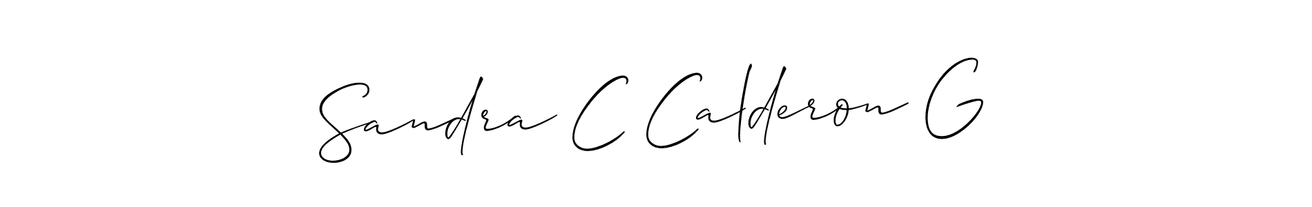Use a signature maker to create a handwritten signature online. With this signature software, you can design (Allison_Script) your own signature for name Sandra C Calderon G. Sandra C Calderon G signature style 2 images and pictures png