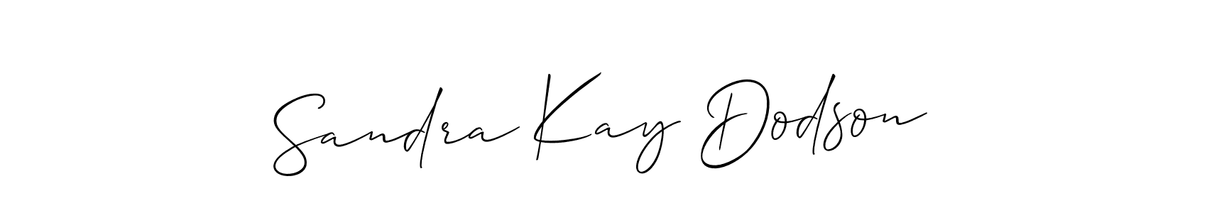 Allison_Script is a professional signature style that is perfect for those who want to add a touch of class to their signature. It is also a great choice for those who want to make their signature more unique. Get Sandra Kay Dodson name to fancy signature for free. Sandra Kay Dodson signature style 2 images and pictures png