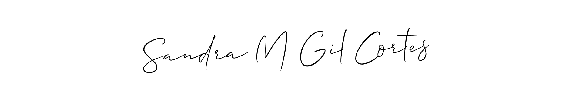 How to make Sandra M Gil Cortes signature? Allison_Script is a professional autograph style. Create handwritten signature for Sandra M Gil Cortes name. Sandra M Gil Cortes signature style 2 images and pictures png