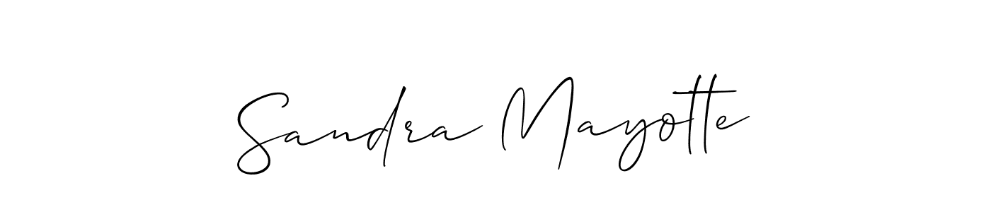You should practise on your own different ways (Allison_Script) to write your name (Sandra Mayotte) in signature. don't let someone else do it for you. Sandra Mayotte signature style 2 images and pictures png