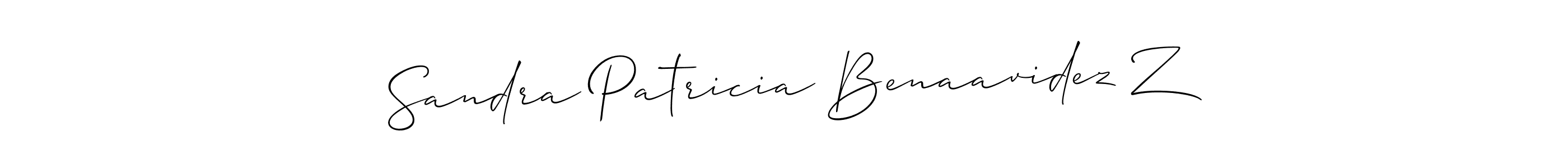 This is the best signature style for the Sandra Patricia Benaavidez Z name. Also you like these signature font (Allison_Script). Mix name signature. Sandra Patricia Benaavidez Z signature style 2 images and pictures png