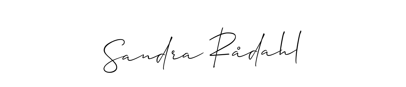 How to make Sandra Rådahl name signature. Use Allison_Script style for creating short signs online. This is the latest handwritten sign. Sandra Rådahl signature style 2 images and pictures png