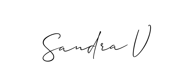 Also we have Sandra V name is the best signature style. Create professional handwritten signature collection using Allison_Script autograph style. Sandra V signature style 2 images and pictures png